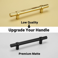 Flat Black Cabinet Bar Handle Pull - 3.5" (90mm) Hole Centers