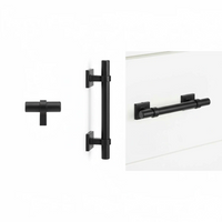 Flat Black Cabinet Bar Handle Pull - 3.5" (90mm) Hole Centers