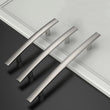 Curved Arch Cabinet Pulls，Zinc Handle Bar 5 Inch (128mm Hole Centers，Brushed Nickel)