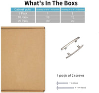 Brushed Nickel Cabinet Pulls，3"(76mm) Hole Centers Cabinet Handles Hardware Modern Arch Bar Drawer Pulls