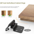 1 Pairs 3/8" Inset Matte Black Cabinet Hinge，Offset Self Closing Black Cabinet Hinges(1 Pairs - 2 Pcs)
