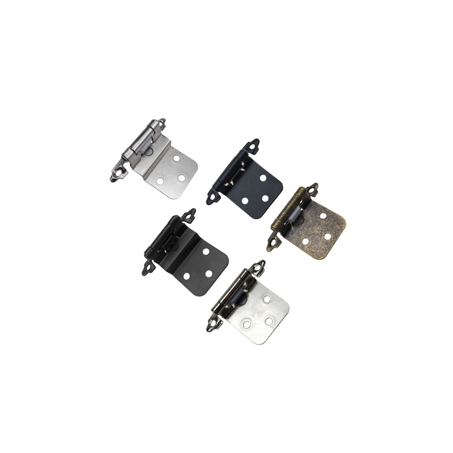 10 Pairs 3/8" Inset Matte Black Cabinet Hinge，Offset Self Closing Black Cabinet Hinges(10 Pairs - 20 Pcs)