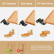 1 Pairs 3/8" Inset Matte Black Cabinet Hinge，Offset Self Closing Black Cabinet Hinges(1 Pairs - 2 Pcs)