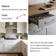 Brushed Nickel Cabinet Pulls Modern Drawer Pulls - Large Size - Hole Centers(3.5,3.75,4",4.5,5",6.25",7.5",8.8",10",11.33")