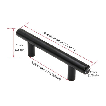 25 Pack 3.25 INCH(Center To Center) MATTE BLACK CABINET PULLS (3.25