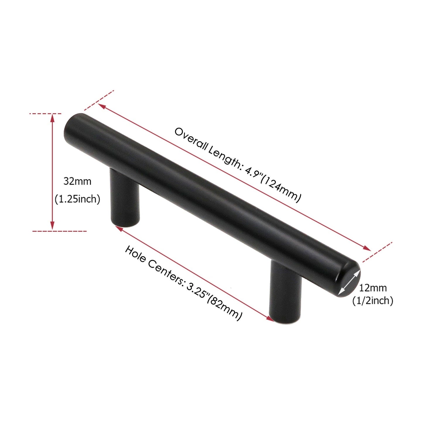 500 Pack 3.25 INCH(Center To Center) MATTE BLACK CABINET PULLS (3.25", CUSTOMIZED SIZE)
