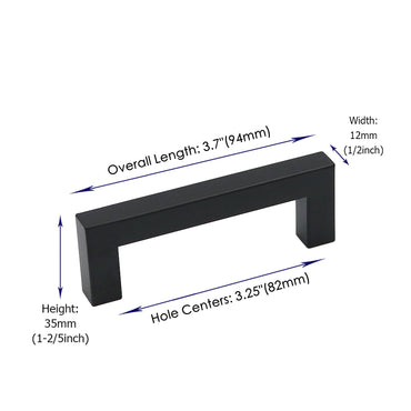 200 Pack 3.25 Inch(Center To Center) Matte Black Cabinet Pulls (3.25", Customized Size)