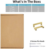 100 Pack 3.25 Inch(Center To Center) Brushed Brass Cabinet Pulls (3.25", Customized Size)