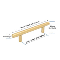 10 Pack 3.25 Inch(Center To Center) Brushed Brass Cabinet Handles (3.25"，Customized Size)