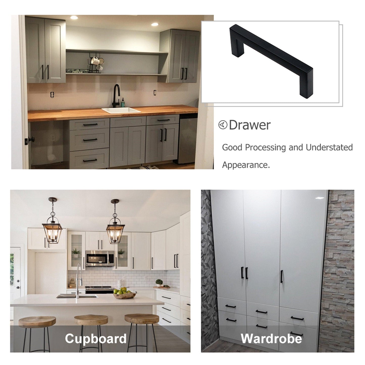 300 Pack 3.25 Inch(Center To Center) Matte Black Cabinet Pulls (3.25", Customized Size)