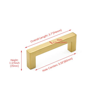 15 Pack 3.25 Inch(Center To Center) Brushed Brass Cabinet Pulls (3.25
