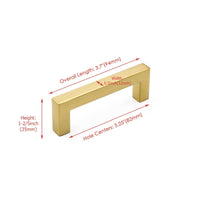100 Pack 3.25 Inch(Center To Center) Brushed Brass Cabinet Pulls (3.25", Customized Size)