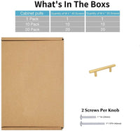 10 Pack 3.25 Inch(Center To Center) Brushed Brass Cabinet Handles (3.25"，Customized Size)