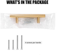 10 Pack 3.25 Inch(Center To Center) Brushed Brass Cabinet Handles (3.25"，Customized Size)