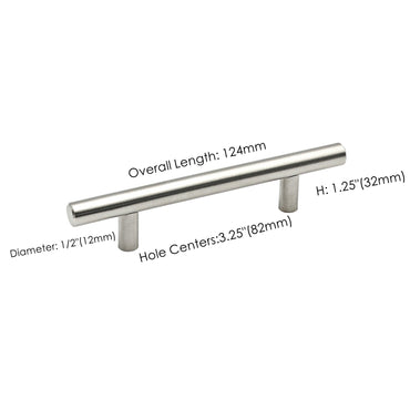 100 Pack 3.25 Inch(Center To Center) Brushed Nickel Cabinet Handles (3.25"，Customized Size)