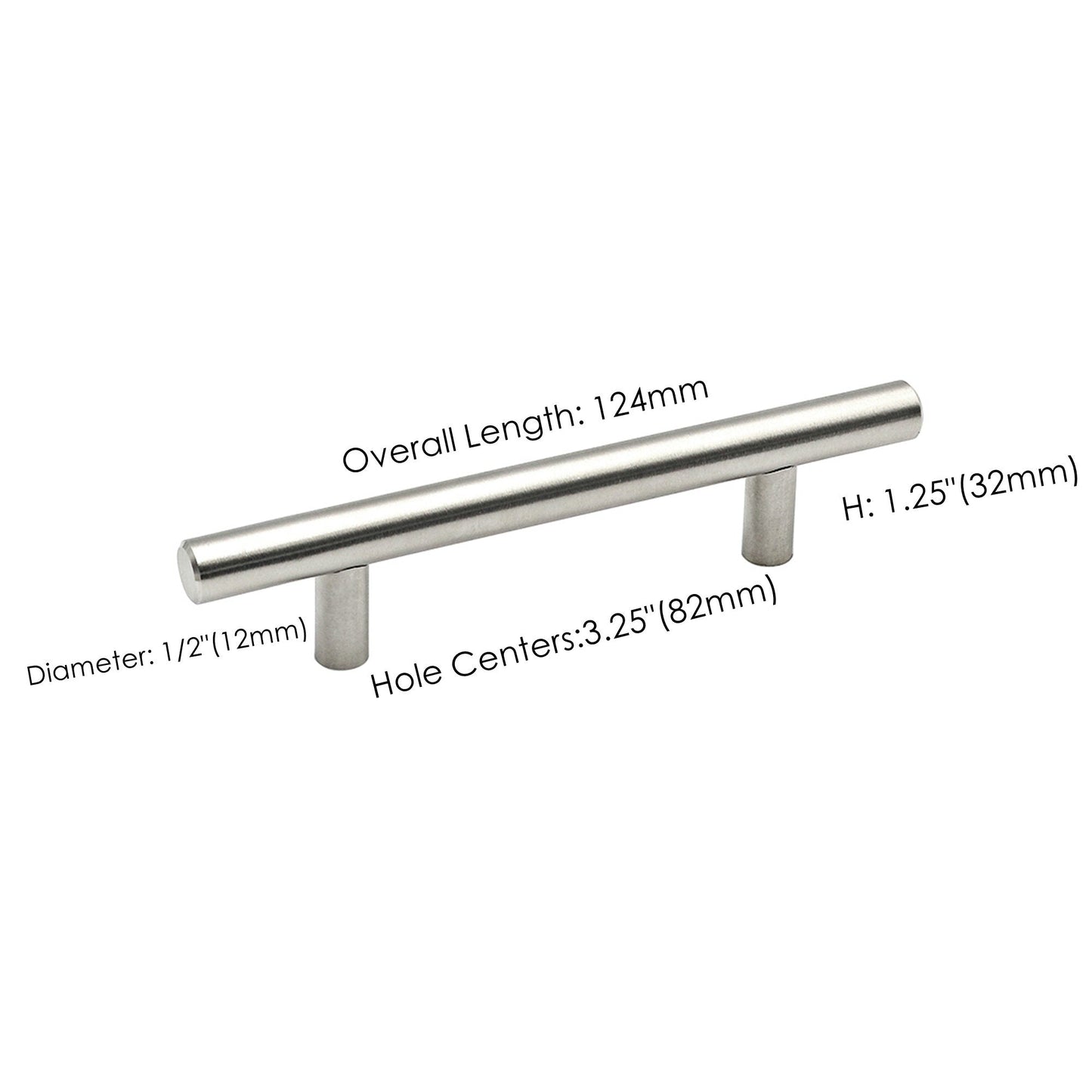 25 Pack 3.25 Inch(Center To Center) Brushed Nickel Cabinet Handles (3.25"，Customized Size)