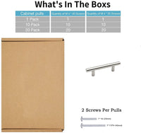 25 Pack 3.25 Inch(Center To Center) Brushed Nickel Cabinet Handles (3.25"，Customized Size)