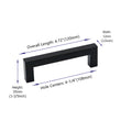 4.25 Inch(Center To Center) Matte Black Cabinet Pulls (4.25", Customized Size)