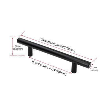 4.25 INCH(Center To Center) MATTE BLACK CABINET PULLS (4.25", CUSTOMIZED SIZE)