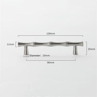 10 Pack 3.75 inch(Center To Center) Bamboo Shape Cabinet Pulls (3.75"/96mm，Brushed Nickel)