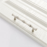 10 Pack 3.75 inch(Center To Center) Bamboo Shape Cabinet Pulls (3.75"/96mm，Brushed Nickel)