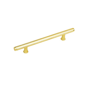 6-1/4 Inch(C-C) Knurled Texture Drawer Pulls Gold Cabinet Handles(Hole Centers: 160mm)