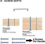 4.25 Inch(Center To Center) Brushed Nickel Square Cabinet Pulls (4.25