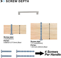 4.25 Inch(Center To Center) Brushed Nickel Square Cabinet Pulls (4.25"，Customized Size)
