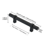 1 Pack Black Modern Cupboard Handles Stainless Steel Pulls - Round Shape Series - Hole Centers(Single Hole, 3
