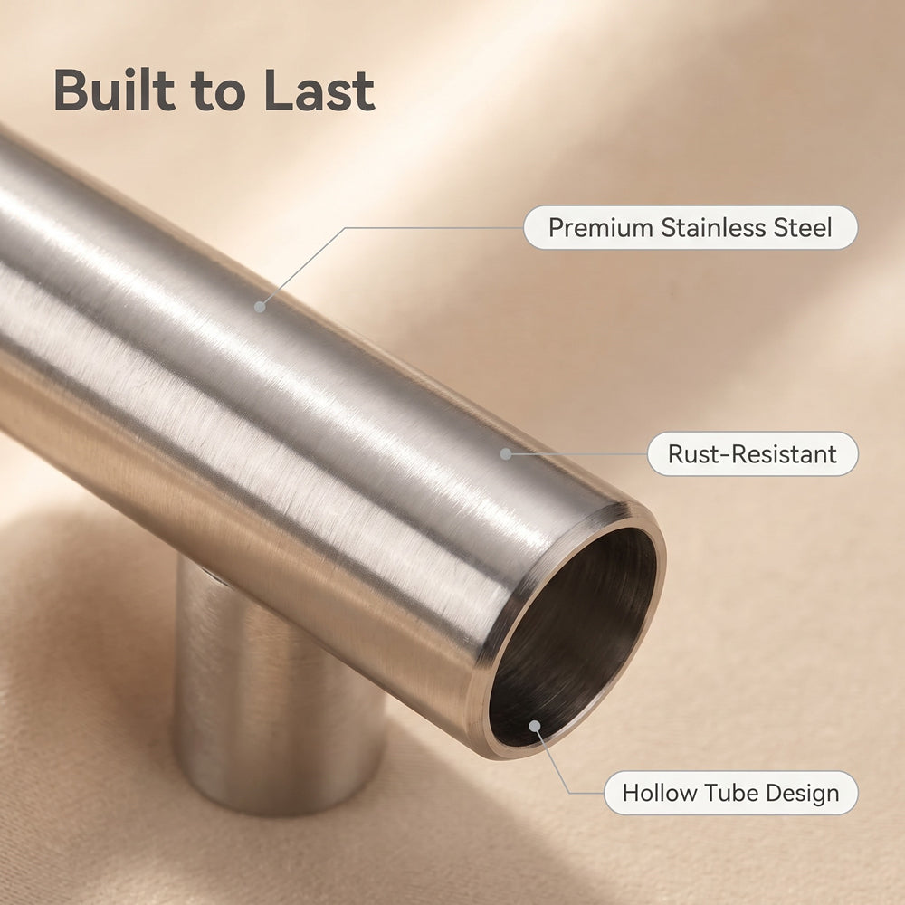 10 Pack 3 Inch Brushed Nickel Cabinet Pulls Modern Cabinet Handles(Hole Center: 76mm)