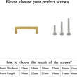 4in Cabinet Handles Drawer Pulls，Brushed Brass Cabinet Pulls Gold Drawer Pulls(102mm, Hole Centers)