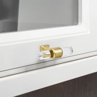 1 Pack Clear Acrylic Cabinet Knobs，Brushed Brass Drawer Knobs，Modern T Bar Gold Cabinet Knobs for Dresser Drawers Cupboard Wardrobe