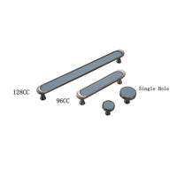 3.75" 5" Leather Handle Pulls，Light Green Leather Kitchen Cabinet Pulls( CC：96mm，128mm )