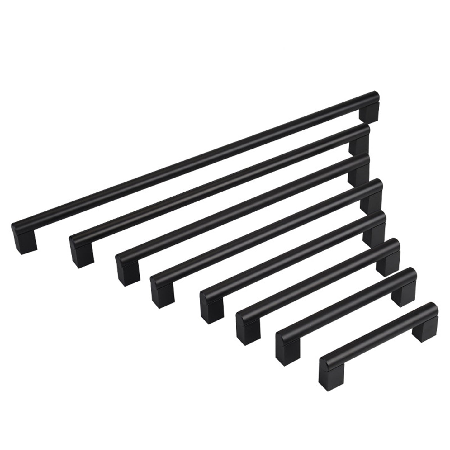 Modern Black Cabinet Pulls，Matte Black Aluminum Alloy Kitchen Drawer Pulls Cabinet Handles for Kitchen and Bathroom