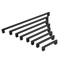 Modern Black Cabinet Pulls，Matte Black Aluminum Alloy Kitchen Drawer Pulls Cabinet Handles for Kitchen and Bathroom