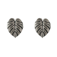 2 Pairs Creative Leaf Shape Handle Knob with Mounting Screws for Kitchen Cupboard Cabinet Wardrobe Drawer Door (Silver Ancient, 64mm)