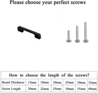 3.75"(Center To Center) Modern Cabinet Door Handles Aluminum Alloy Pulls (96mm，Black)