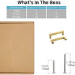 4in Cabinet Handles Drawer Pulls，Brushed Brass Cabinet Pulls Gold Drawer Pulls(102mm, Hole Centers)