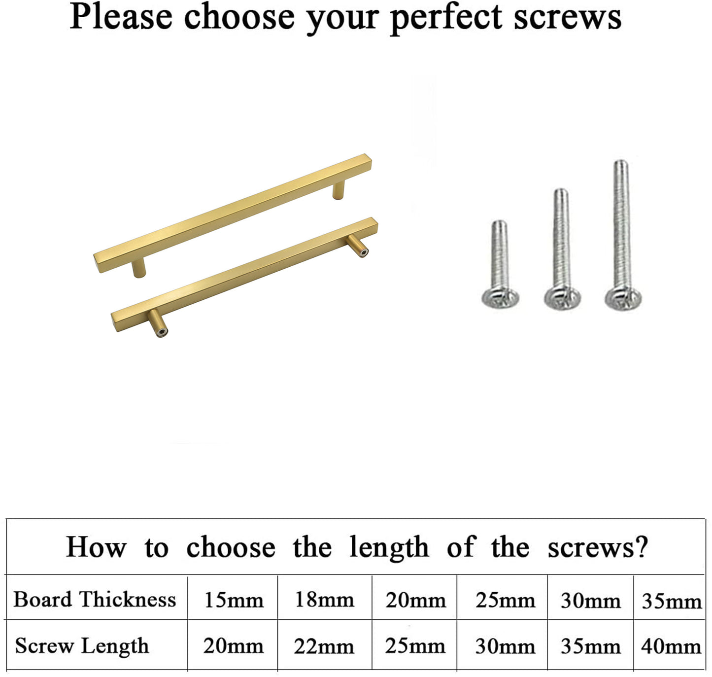 Brushed Brass Stainless Steel Kitchen Drawer Pulls Cabinet Handles 5" Length (3" Hole Center)