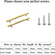 Brushed Brass Modern Cabinet Hardware Handle Pull - 3-1/2" Inch (90mm) Hole Centers