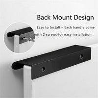 Black Back Mount Finger Edge Pulls，Aluminum Hidden Handle Concealed Tab Pulls for Home Kitchen Living Room Door Drawer Cabinet