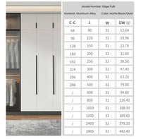 Modern Style Finger Edge Pull Concealed Handle Hidden Cabinet Kitchen Drawer Handles with Screws(Black)