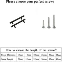 Matte Black Stainless Steel Kitchen Drawer Pulls - T Bar Handles - Hole Centers(Knob,2.5",3",3.25,3.5,3.75,4",4.5,5",6.25",7.5",8.8",10")