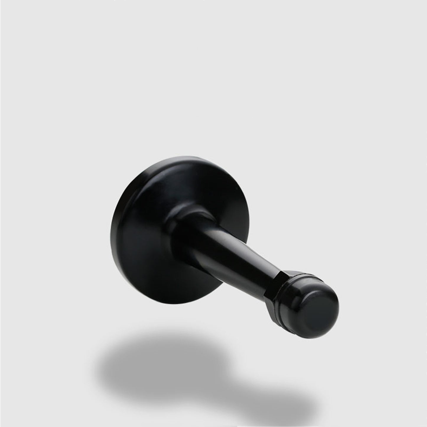 Modern Door Stopper，Heavy Duty Solid Door Stop，Durable Door Stoppers Wall Mounted with Black Soft Rubber Bumper Tips