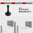 Modern Door Stopper，Heavy Duty Solid Door Stop，Durable Door Stoppers Wall Mounted with Black Soft Rubber Bumper Tips