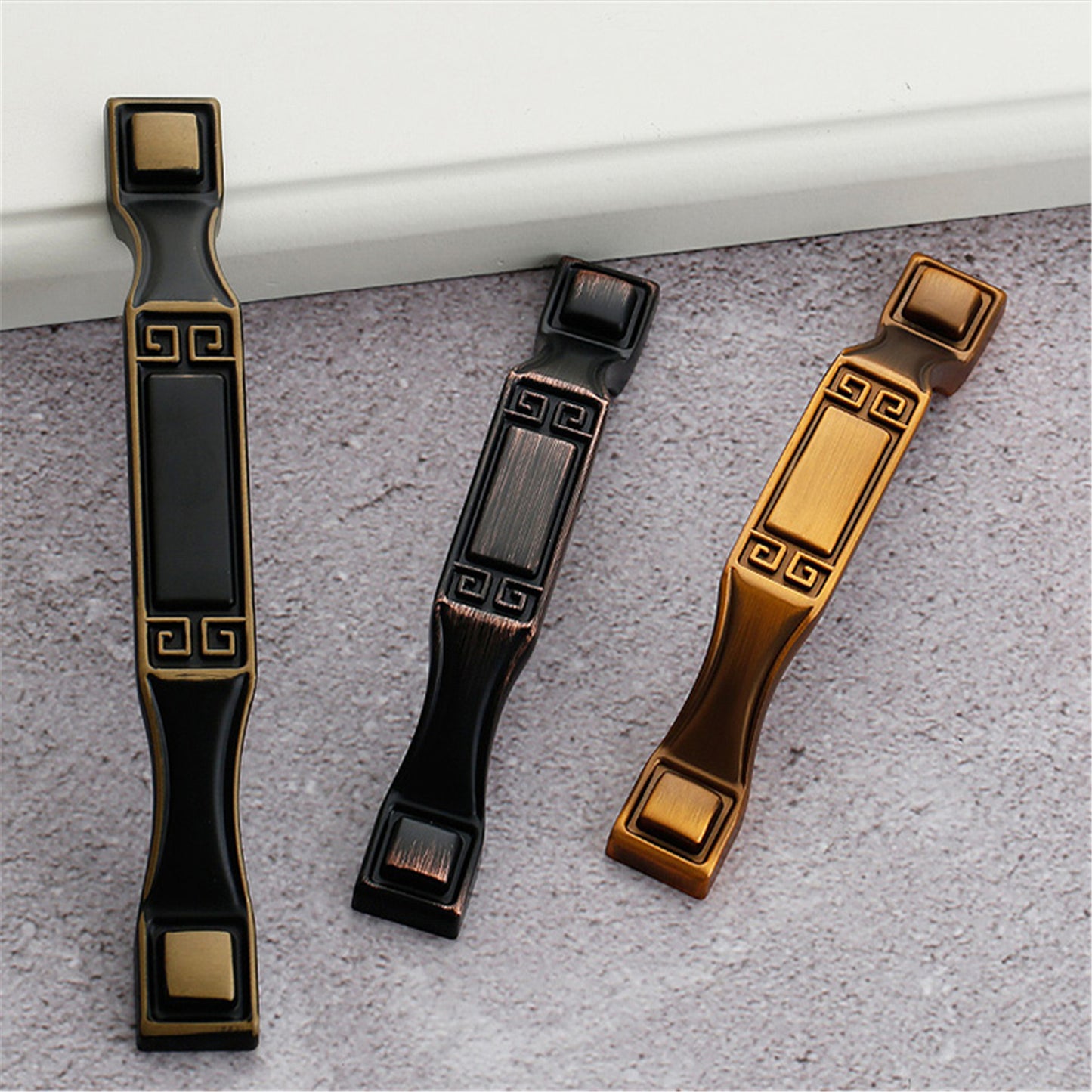 European Style Zinc Alloy Drawer Handles，Kitchen Cabinet Cupboard Door Pulls Furniture Hardware - (Color: Coffee)