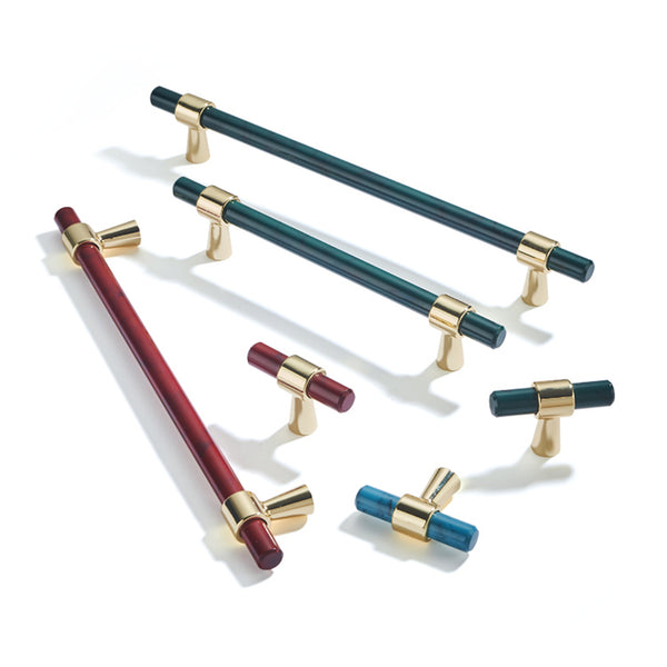 Ruby Red Solid Drawer Pulls，Knobs & Handles - Bar Pull Series - Hole Centers(Knob，3.75"，5"，7.5")