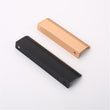 Modern Style Finger Edge Pull Concealed Handle Hidden Cabinet Kitchen Drawer Handles with Screws(Black)