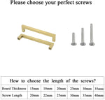 6 INCH(Center To Center) BRUSHED BRASS CABINET PULLS (152MM, CUSTOMIZED SIZE)