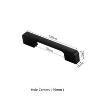 3.75"(Center To Center) Modern Cabinet Door Handles Aluminum Alloy Pulls (96mm，Black)